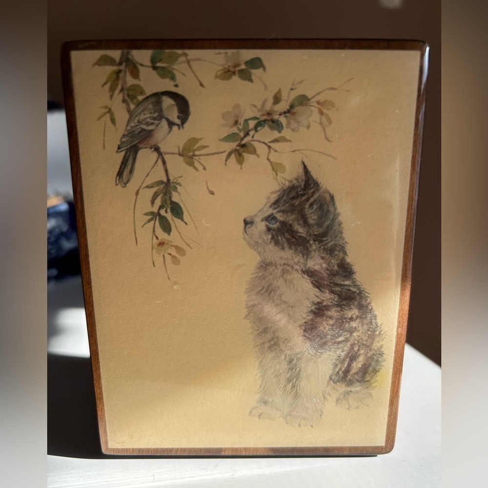 American Music Box Company Reuge Swiss Cat & Bird Jewelry